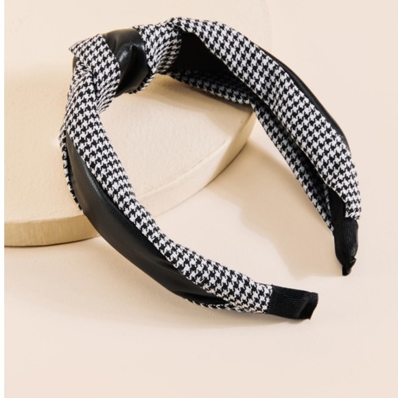 Avril Houndstooth Top Knot Headband - Picture 2 of 3